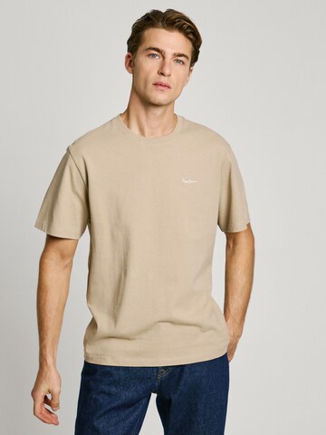 Pepe Jeans Shirt 'Contrast Connor' in Beige: voorkant