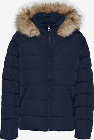 Vero Moda Curve Winterjas in Blauw: voorkant