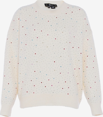 balta faina Megztinis: priekis