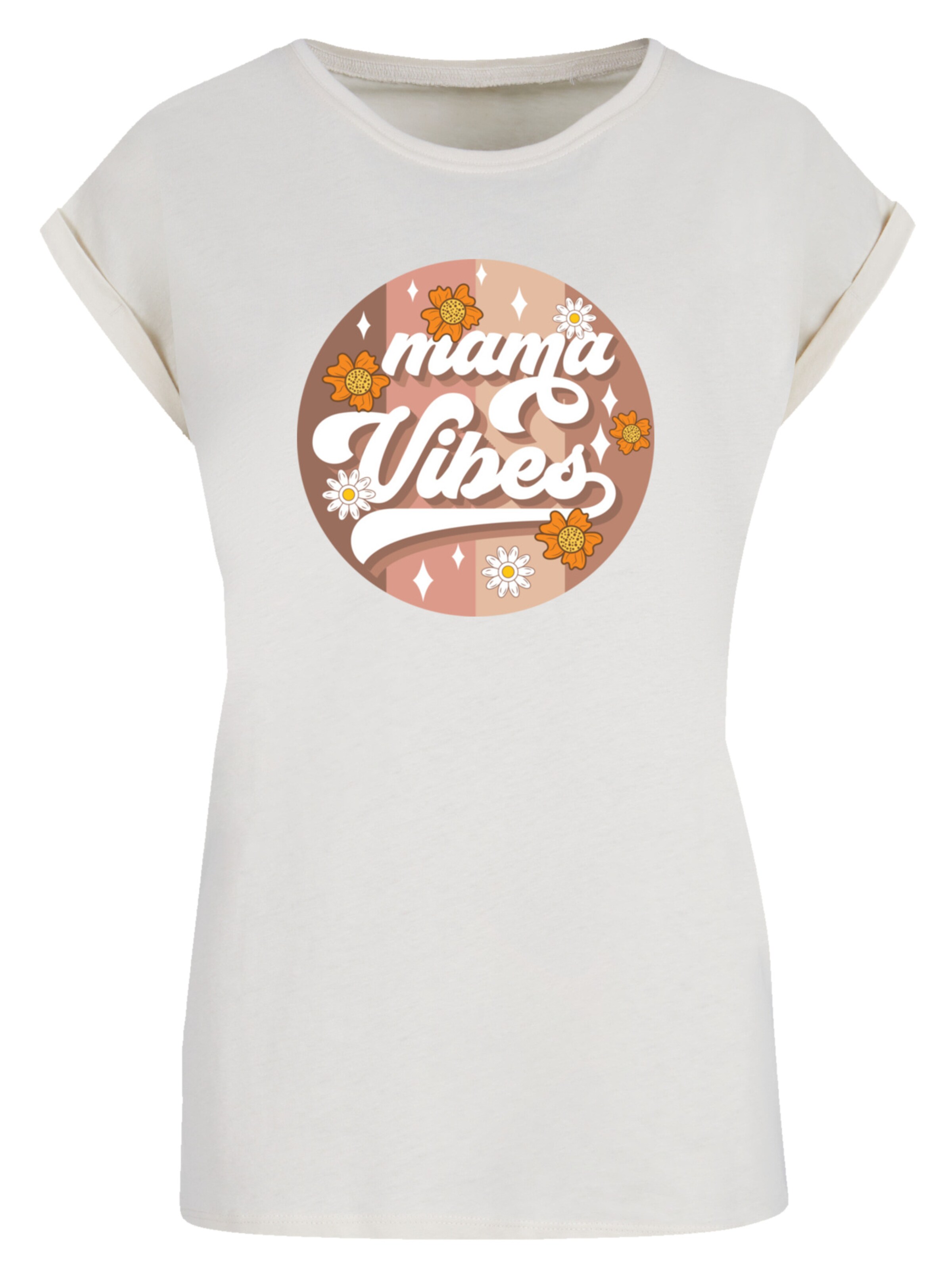 T-shirt 'Mothers Day Mama Vibes Vintage Inspired Motherhood' F4NT4STIC en beige : devant