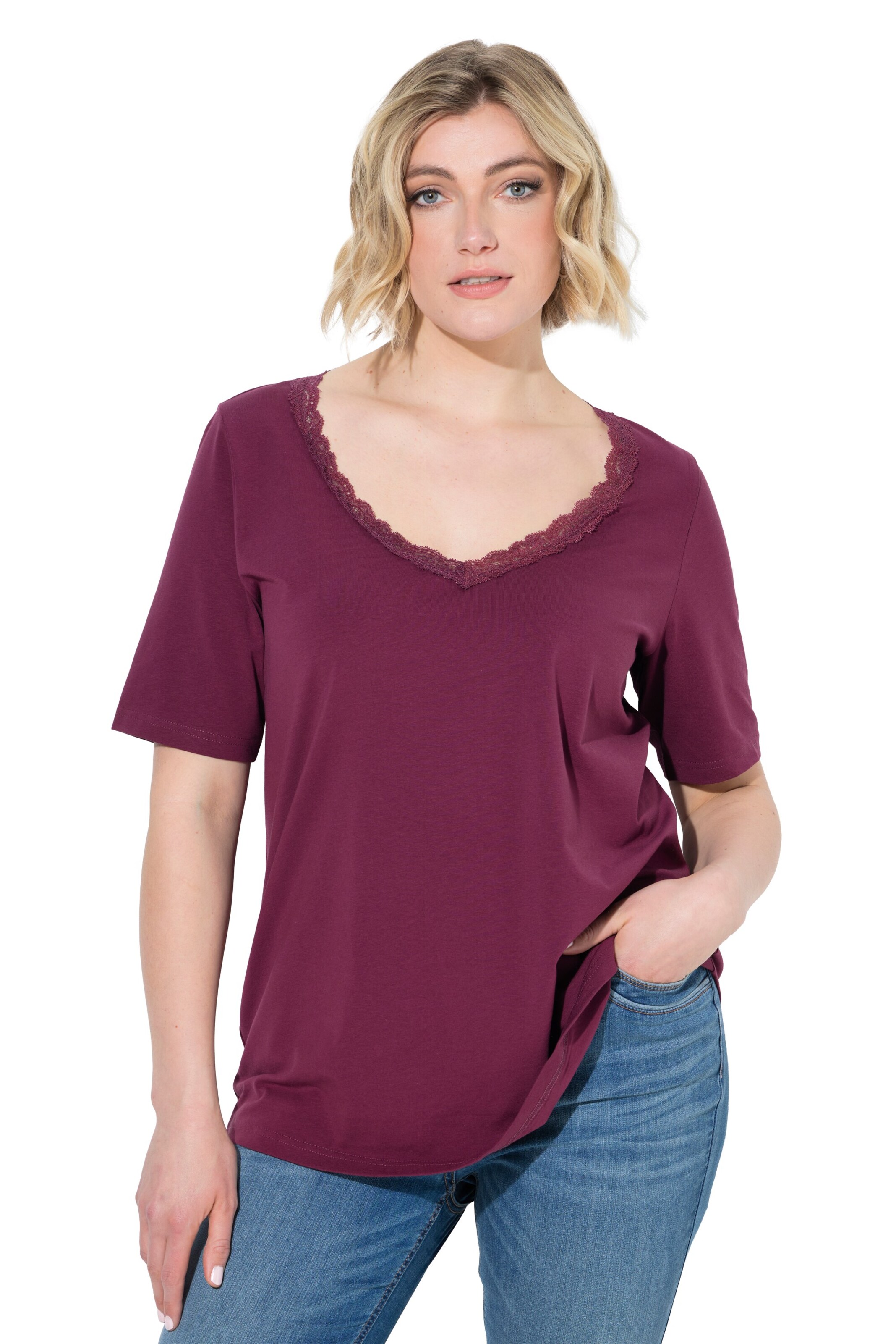 Ulla Popken Shirt in Rood: voorkant