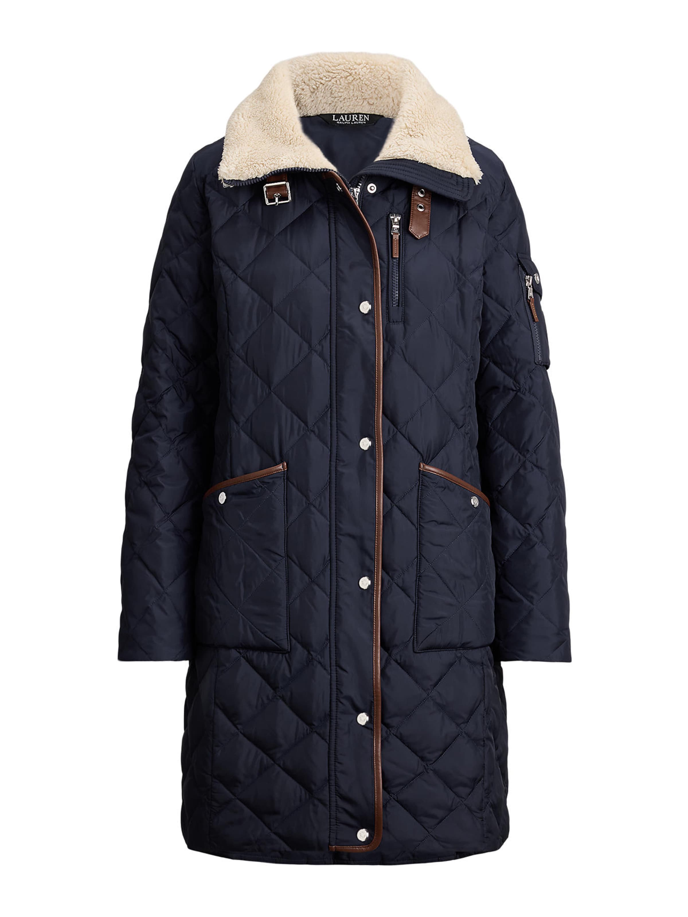 Lauren Ralph Lauren Petite Zimní kabát 'DI' – modrá: přední strana