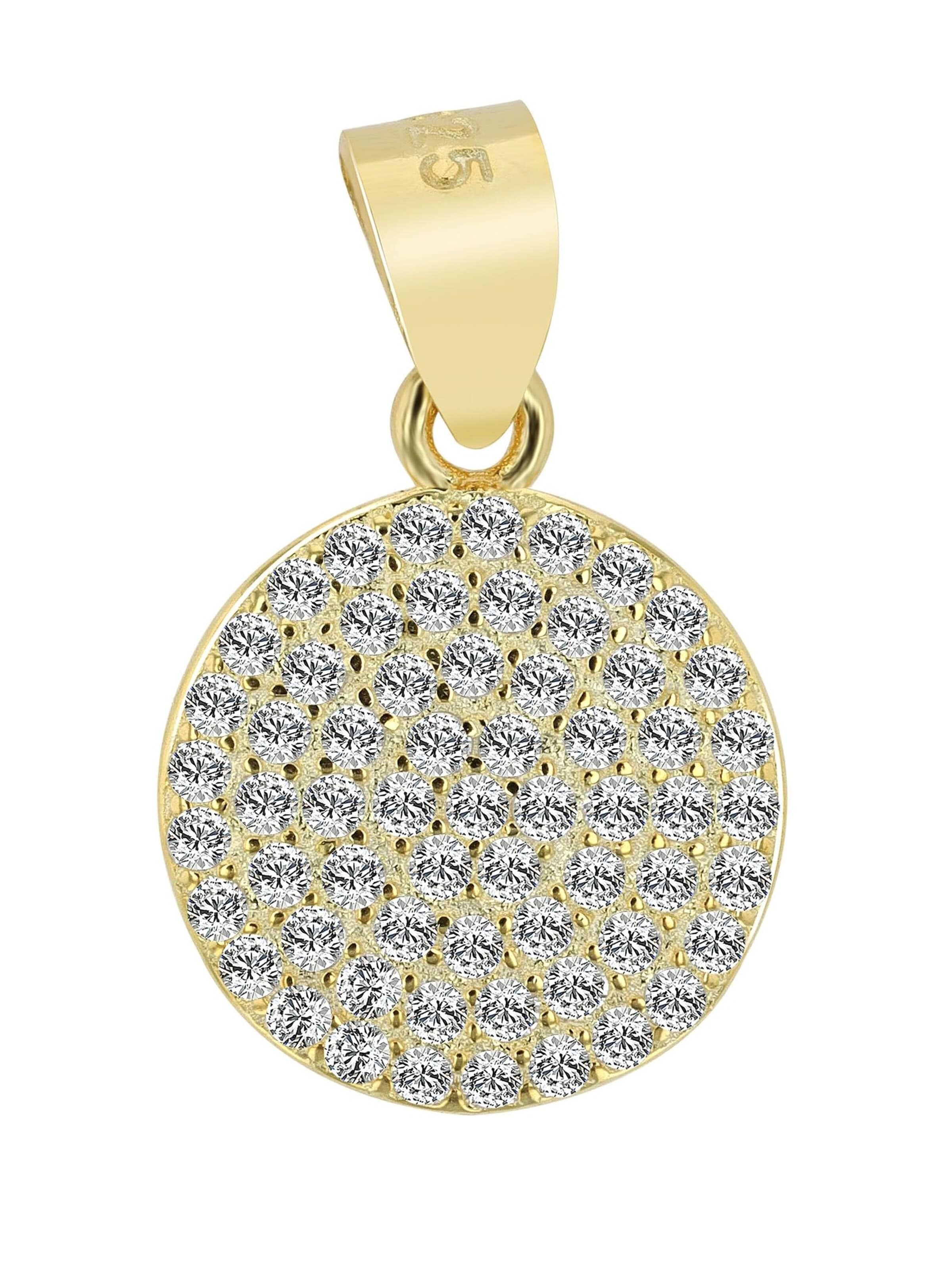 Akzent Pendant '"Uri" aus 925 Sterlingsilber, rhodiniert, langlebig' in Gold