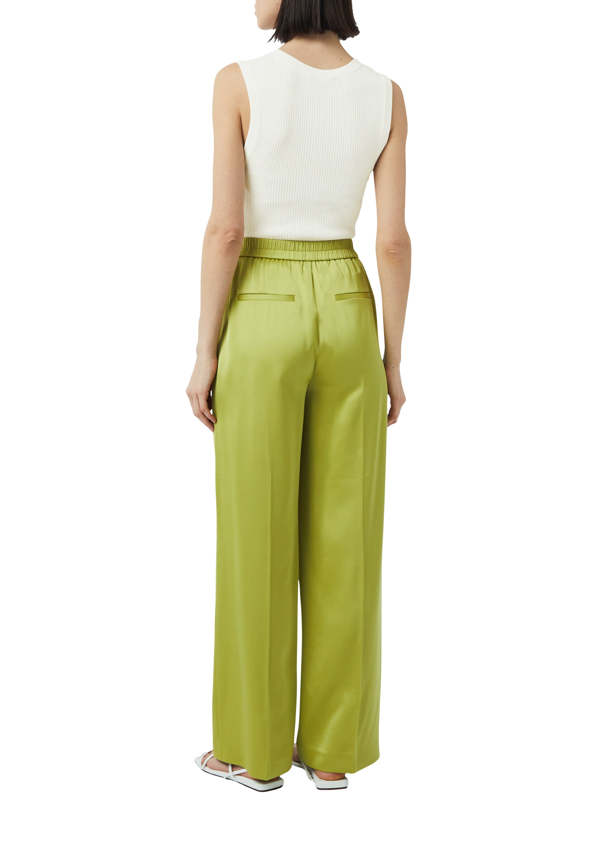 COMMA Top z dzianiny w kolorze biały: tył