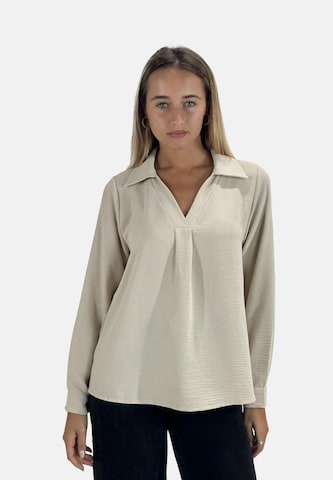 Elara Blouse in Beige: voorkant
