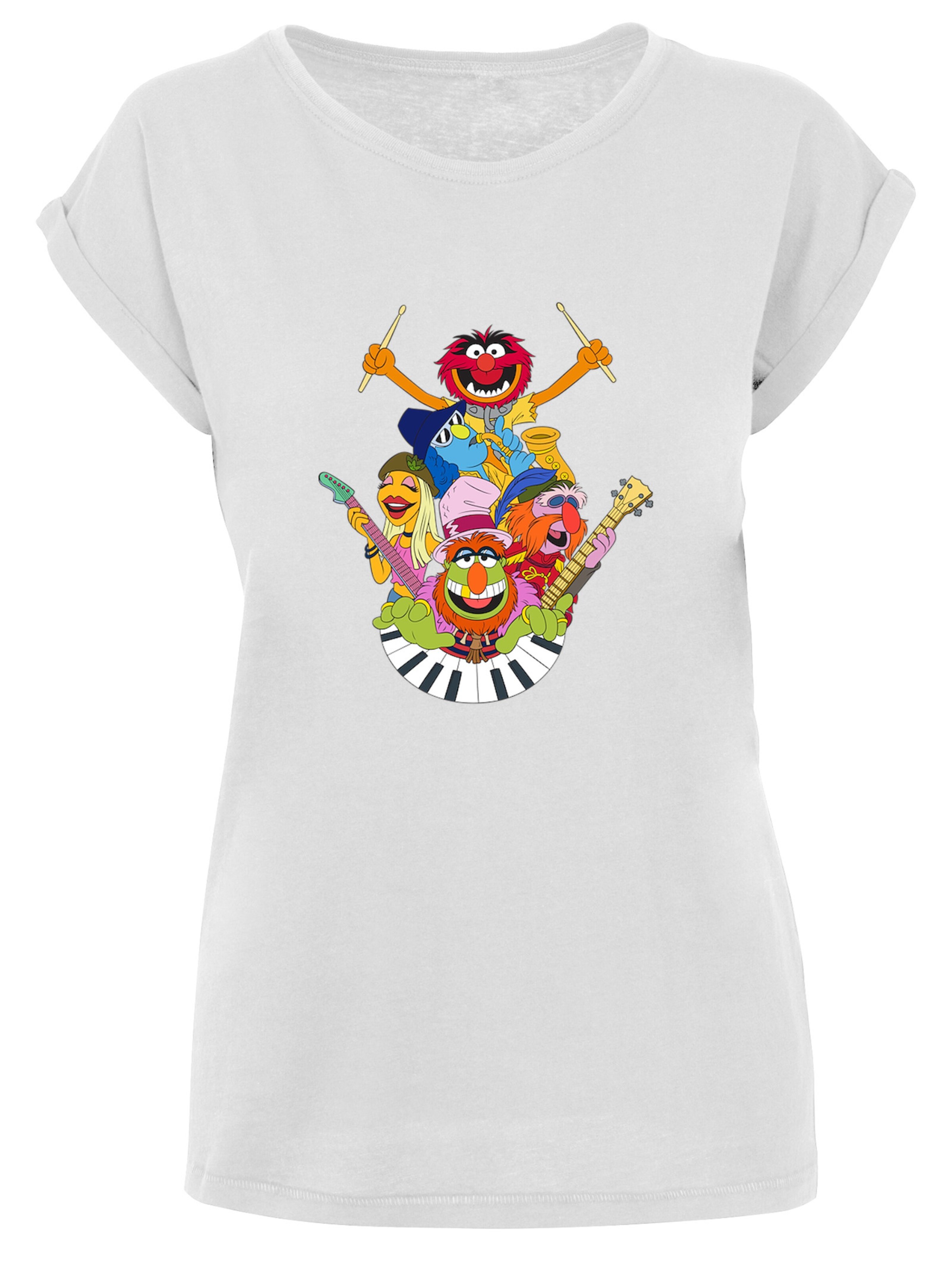 T-shirt 'Disney Muppets - Dr. Teeth And The Electric Mayhem' F4NT4STIC en blanc : devant