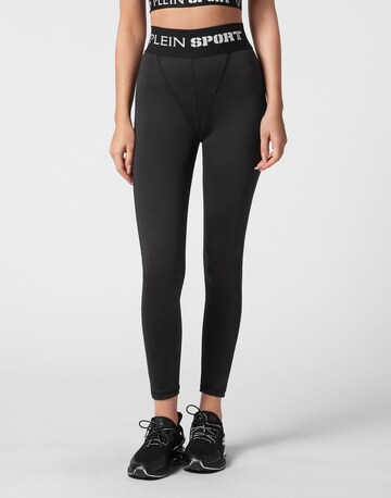 Plein Sport - Skinny Pantalón deportivo en negro: frente