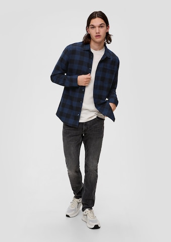 QS Regular fit Button Up Shirt in Blue