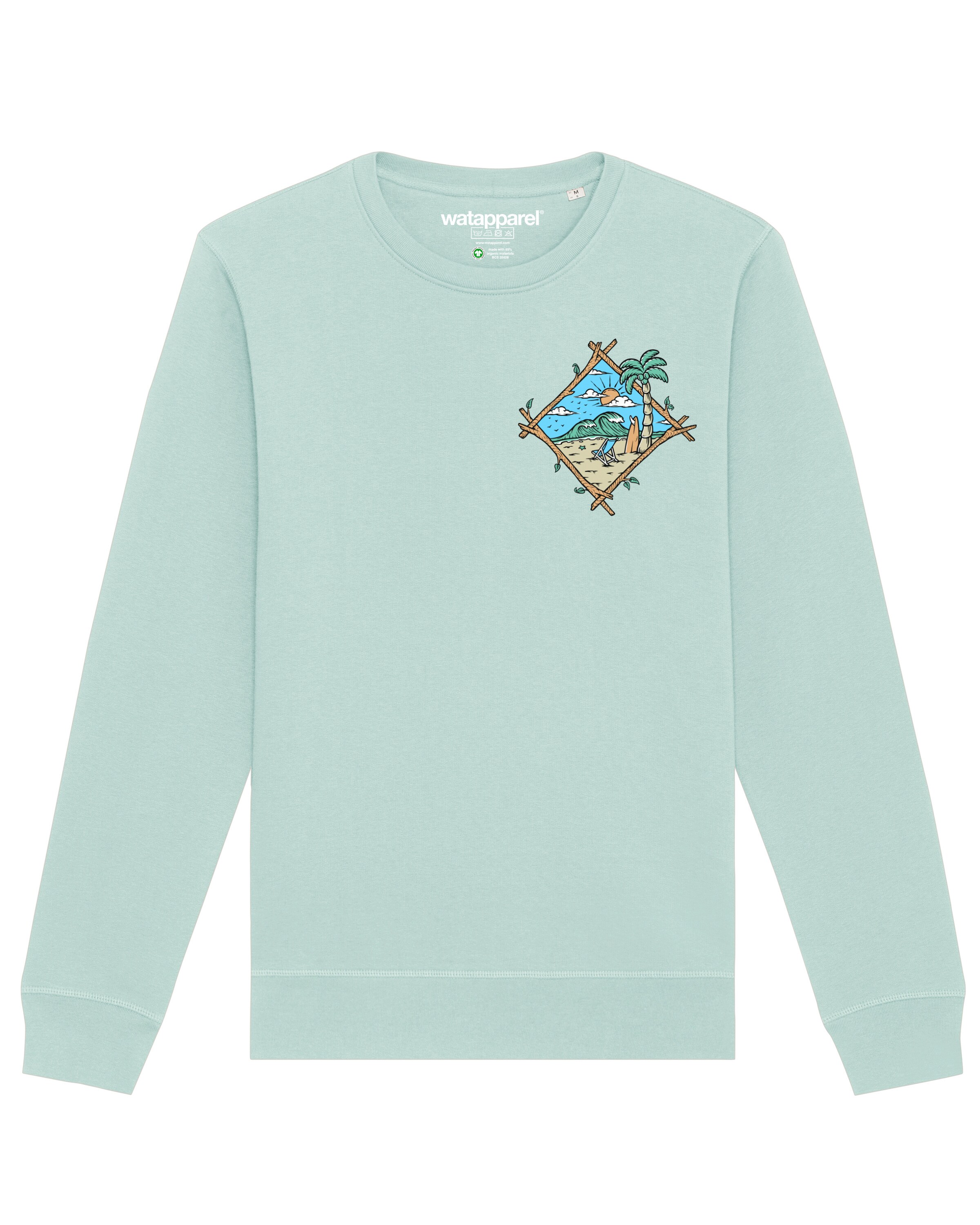 Watapparel Sweatshirt 'Beach is calling' in Blue: front