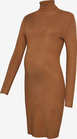 MAMALICIOUS Knitted dress 'Jacina' in Brown: front