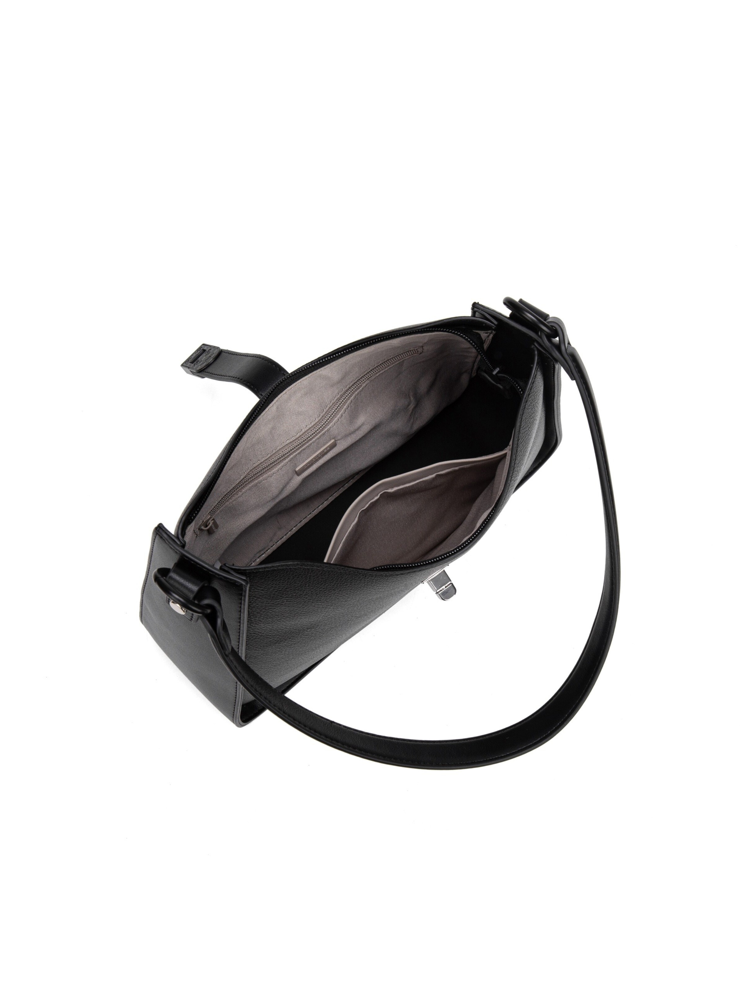 Borsa a spalla 'Borsa a Spalla David Jones Ecopelle con Chiusura Bottone e Zip' di David Jones in nero