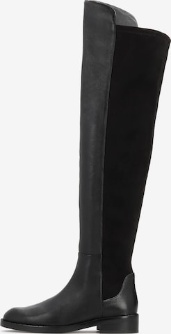 Kazar Overknees in Schwarz: Vorderseite
