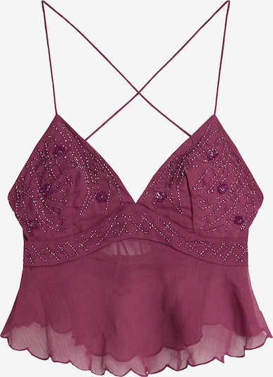 Bershka Top in burgunder, Produktansicht