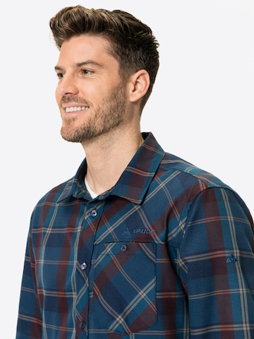 VAUDE Regular fit Athletic Button Up Shirt 'Neshan' in Blue