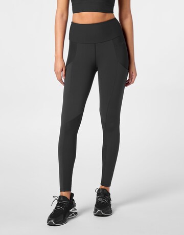 Plein Sport Skinny Sports trousers in Black: front