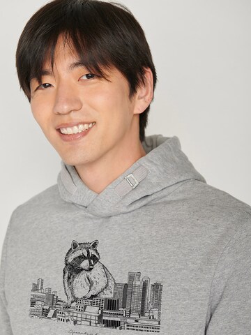 GREENBOMB Sweatshirt 'Animal Raccoon City' in Grey