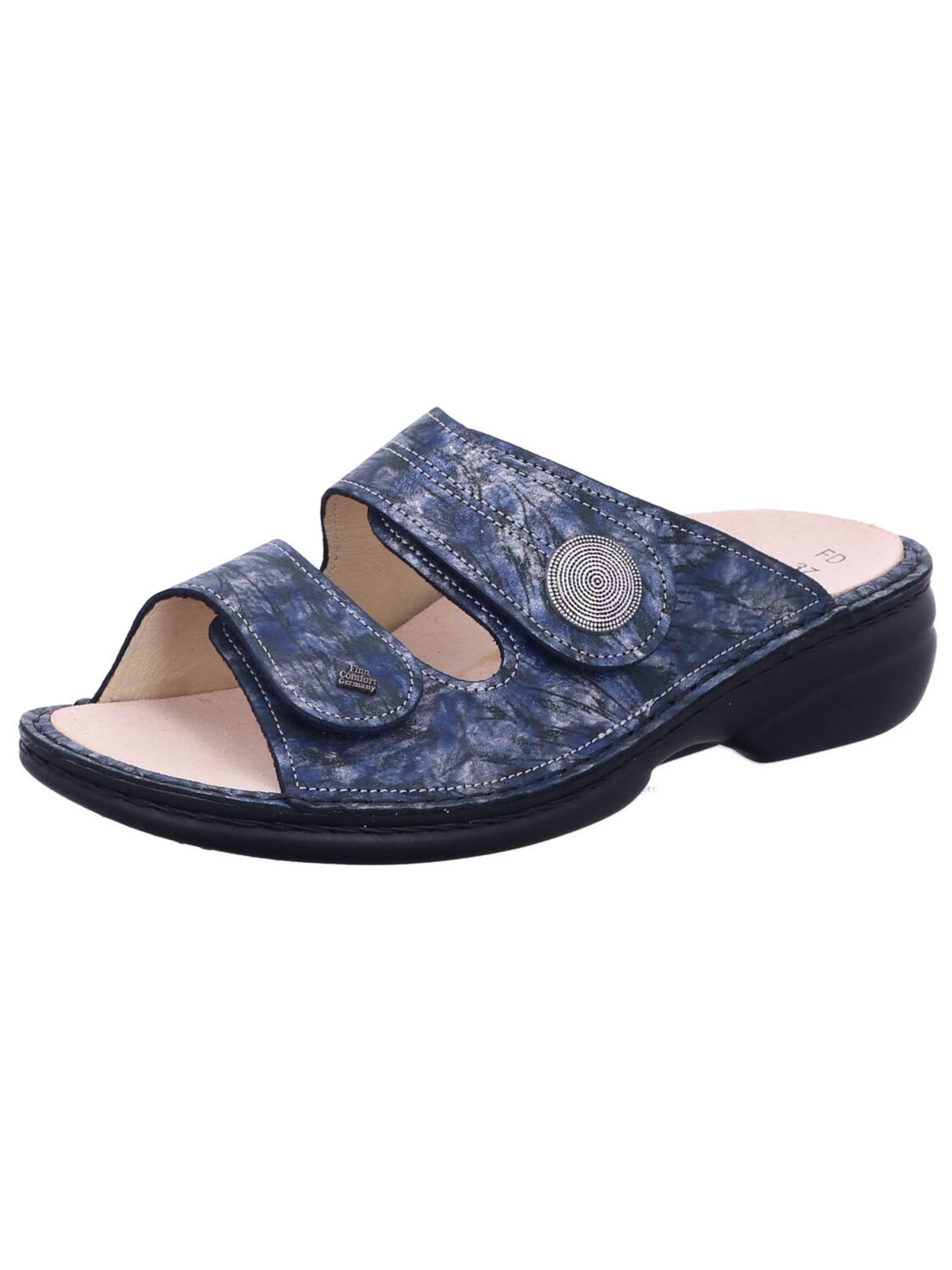 Finn Comfort Mules 'Pantolette Damen 02550-828046 Echtleder in blau' in Blue: front