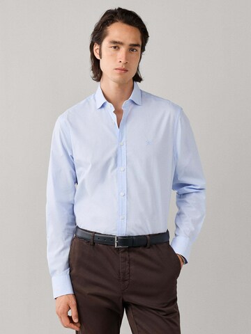 Coupe regular Chemise Hackett London en bleu : devant