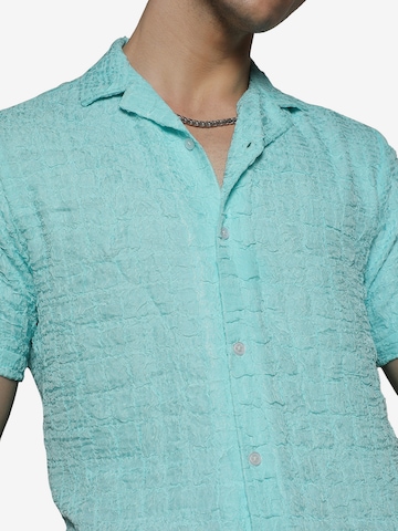Campus Sutra Regular fit Button Up Shirt 'Jesus' in Blue