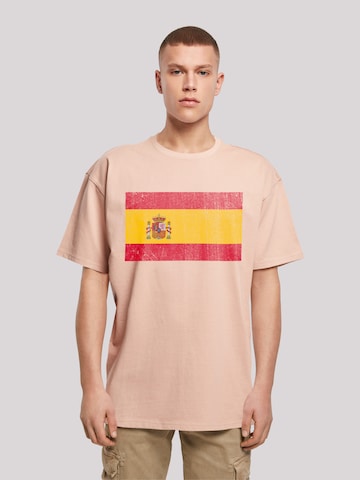 F4NT4STIC Shirt 'Spain Spanien Flagge distressed' in Orange: front