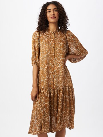 SECOND FEMALE Shirt Dress 'Fijito' in Brown: front