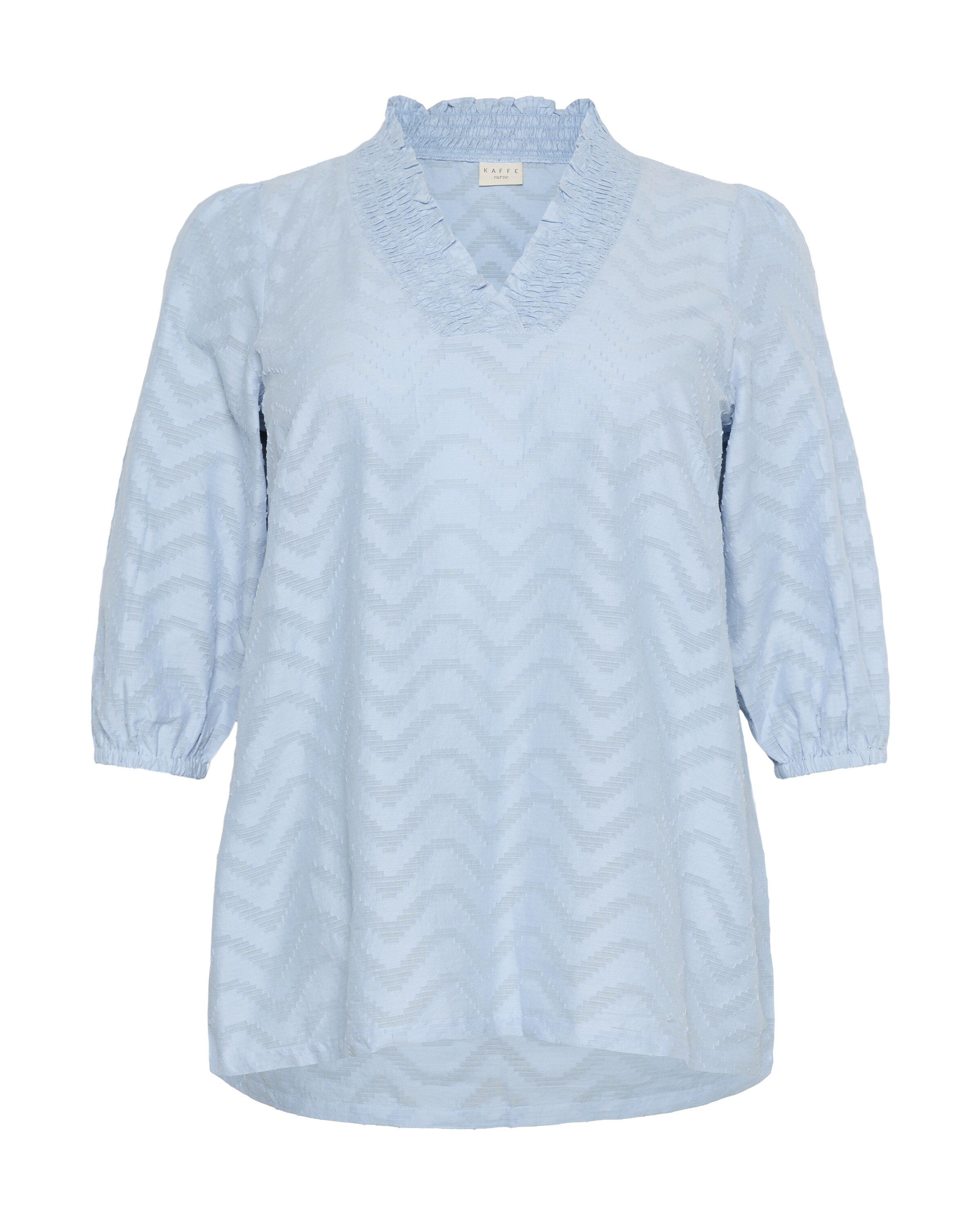 KAFFE CURVE Blouse 'Vitana' in Blauw: voorkant
