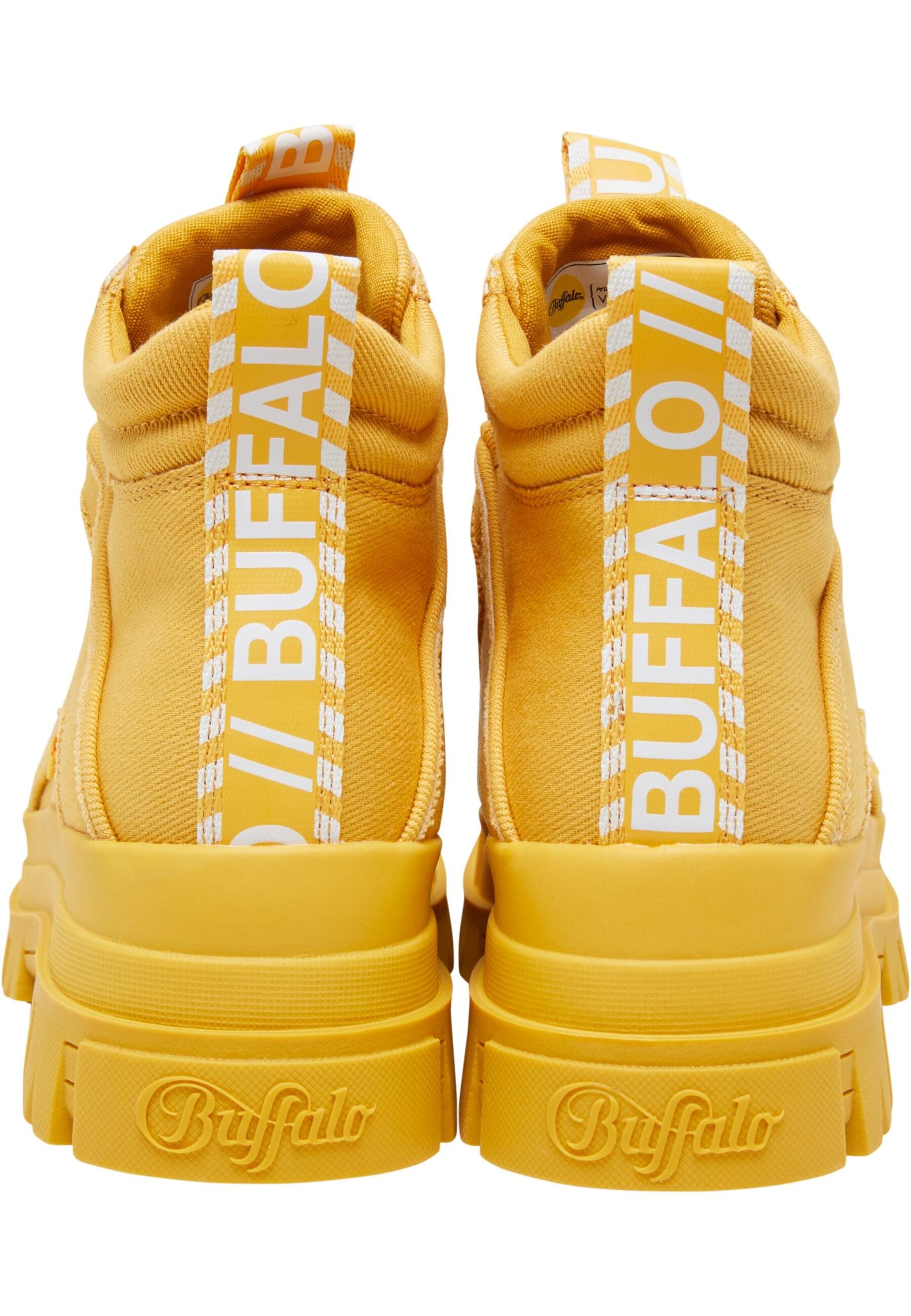 BUFFALO Lace-Up Ankle Boots 'Aspha' in Yellow