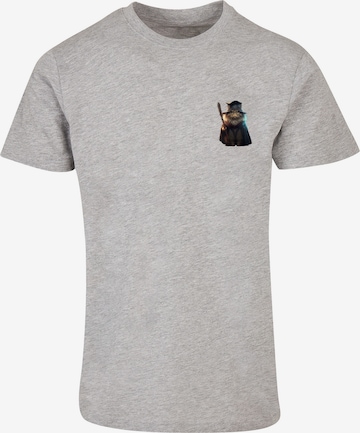 F4NT4STIC Shirt 'Wizard Cat' in Grey: front
