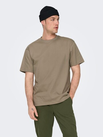 Only & Sons Shirt 'ONSFred' in Brown: front