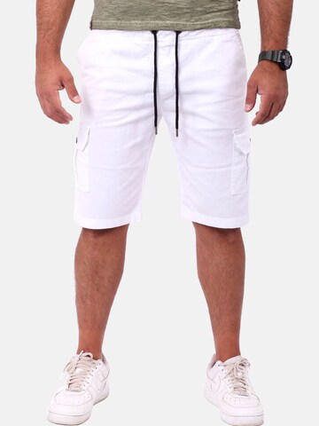 Reslad Regular Cargohose 'Shorts kurze Cargo-Shorts' in Weiß: Vorderseite