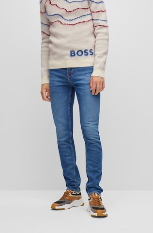 BOSS Orange Slimfit Jeans 'Delaware' in Blauw: voorkant