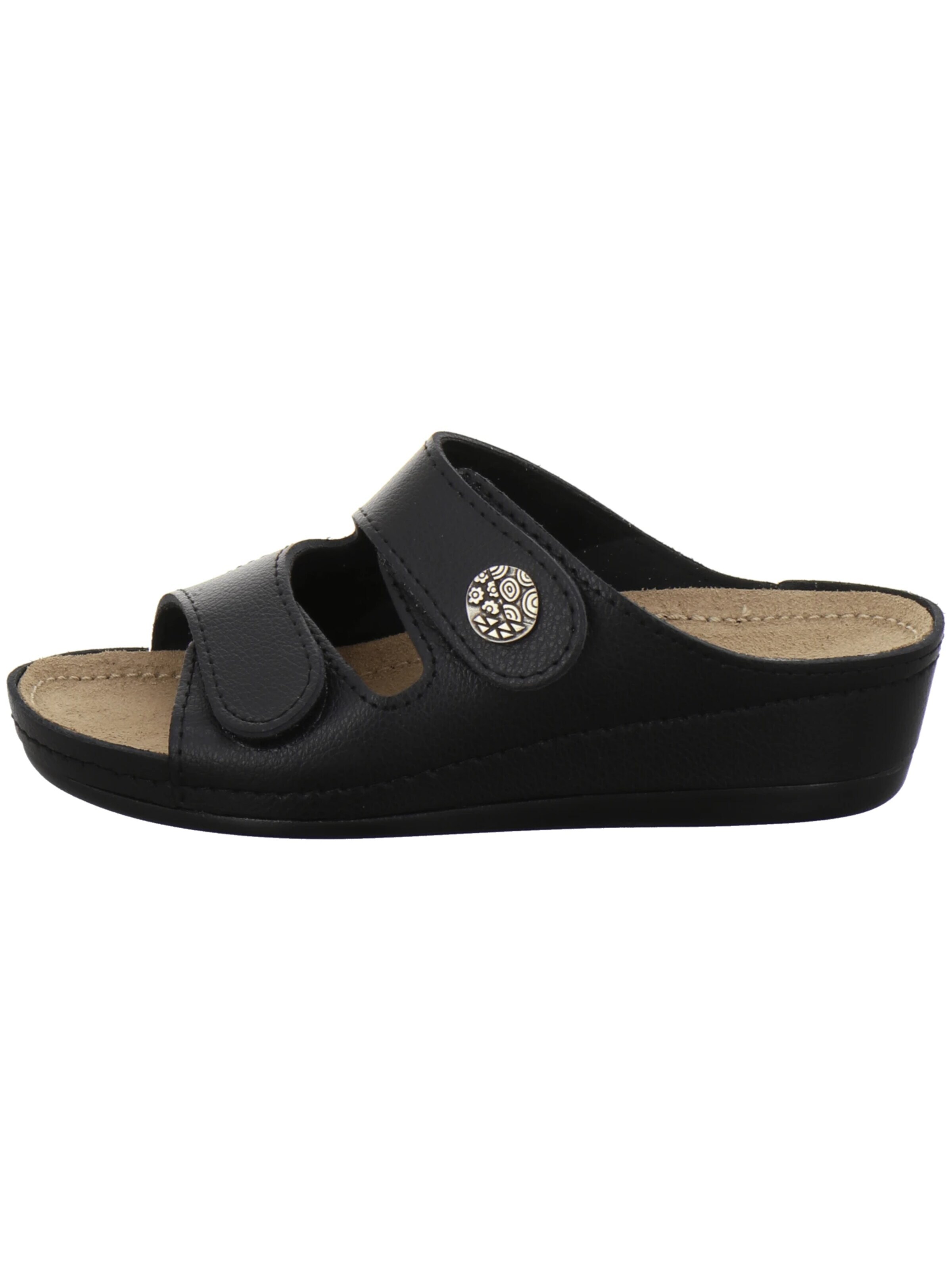 AFS-Schuhe - Zapatos abiertos 'Pantolette Damen Hallux schwarz' en negro