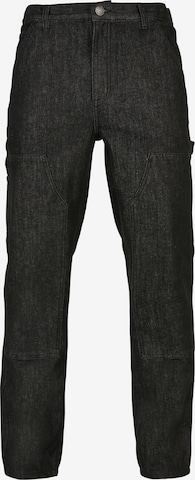 Urban Classics Regular Cargo Jeans in Black: front