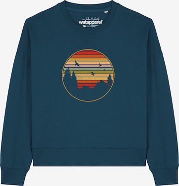 Watapparel Sweatshirt ' Sunset Berge & Tannen ' in Groen: voorkant