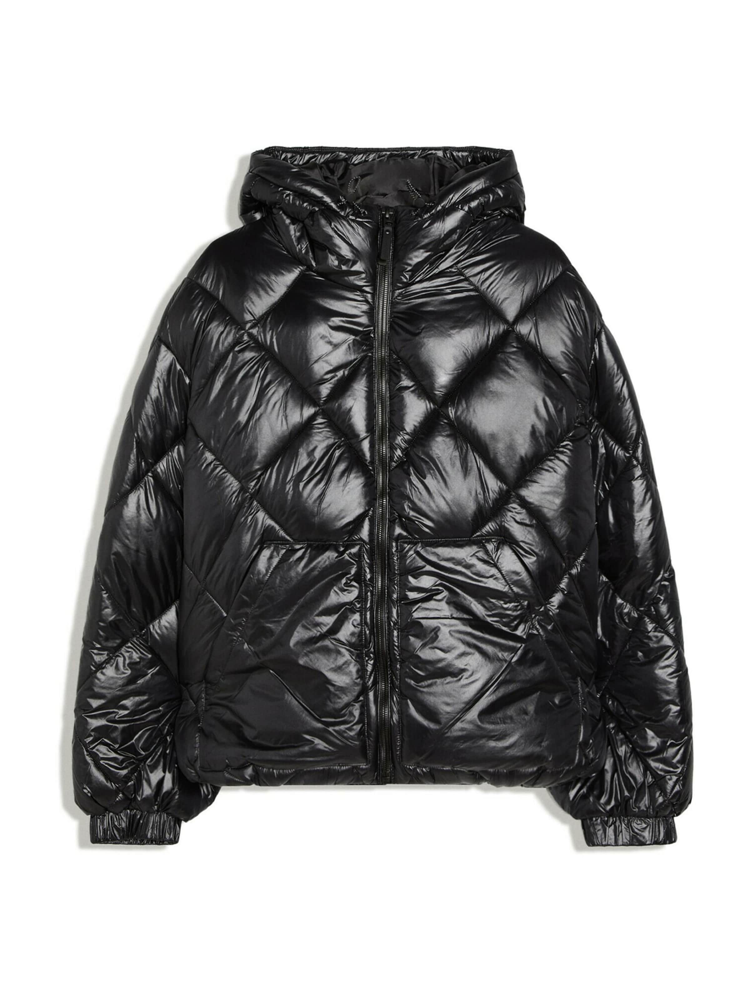 Bershka Winter jacket in Black: front