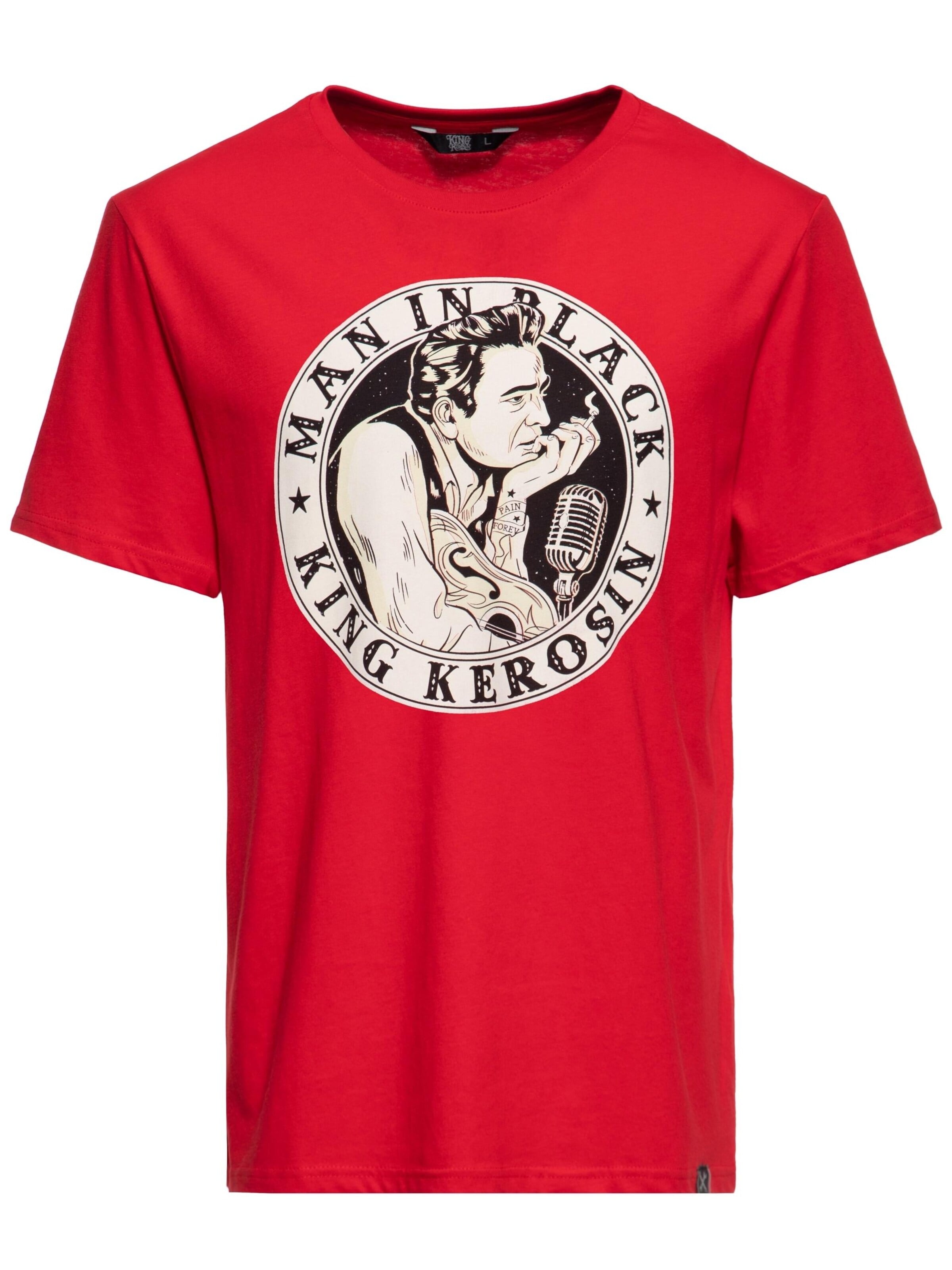 King Kerosin Shirt 'Man in Black'‌‌‌ in Rot: Vorderseite