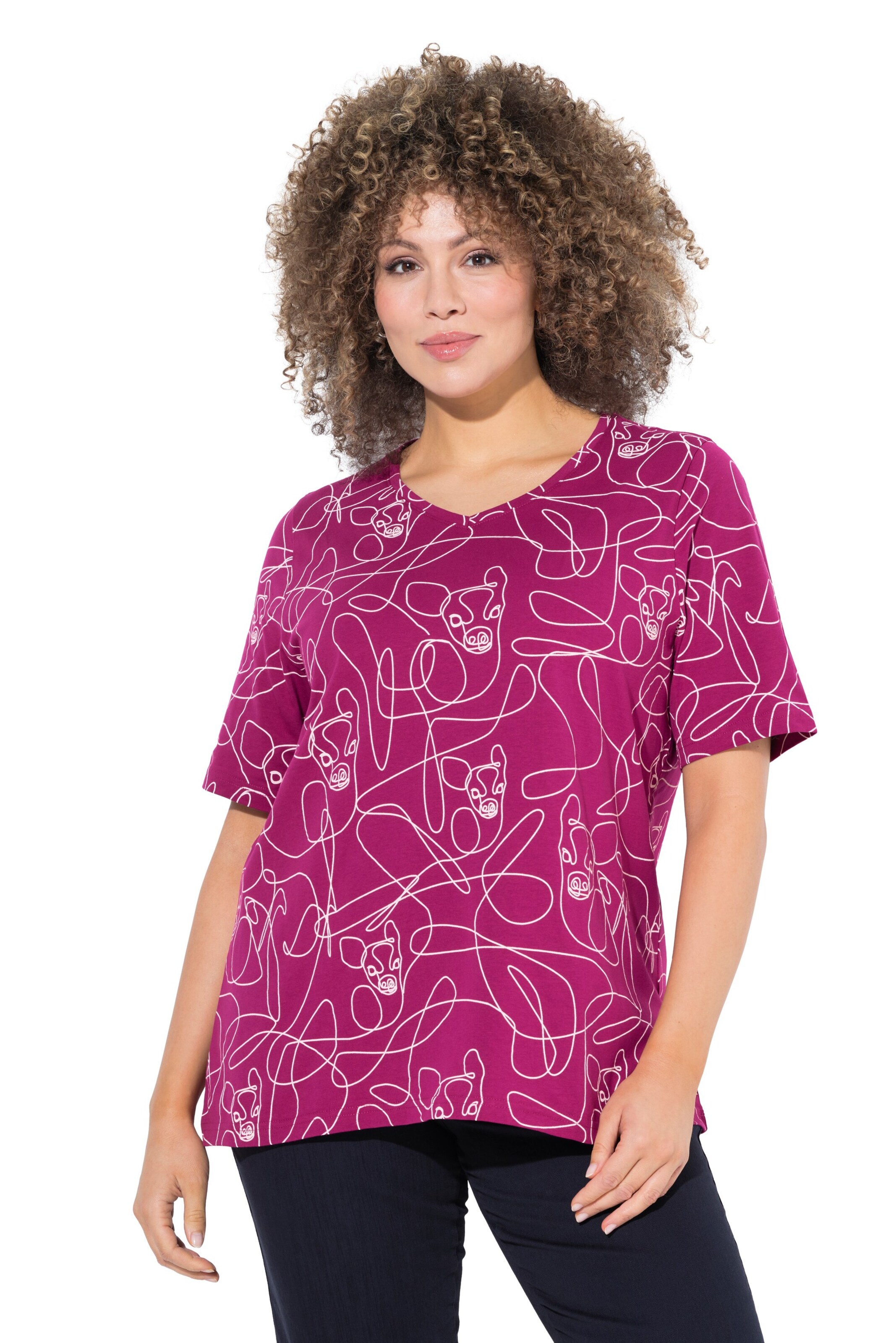 T-shirt Ulla Popken en violet : devant