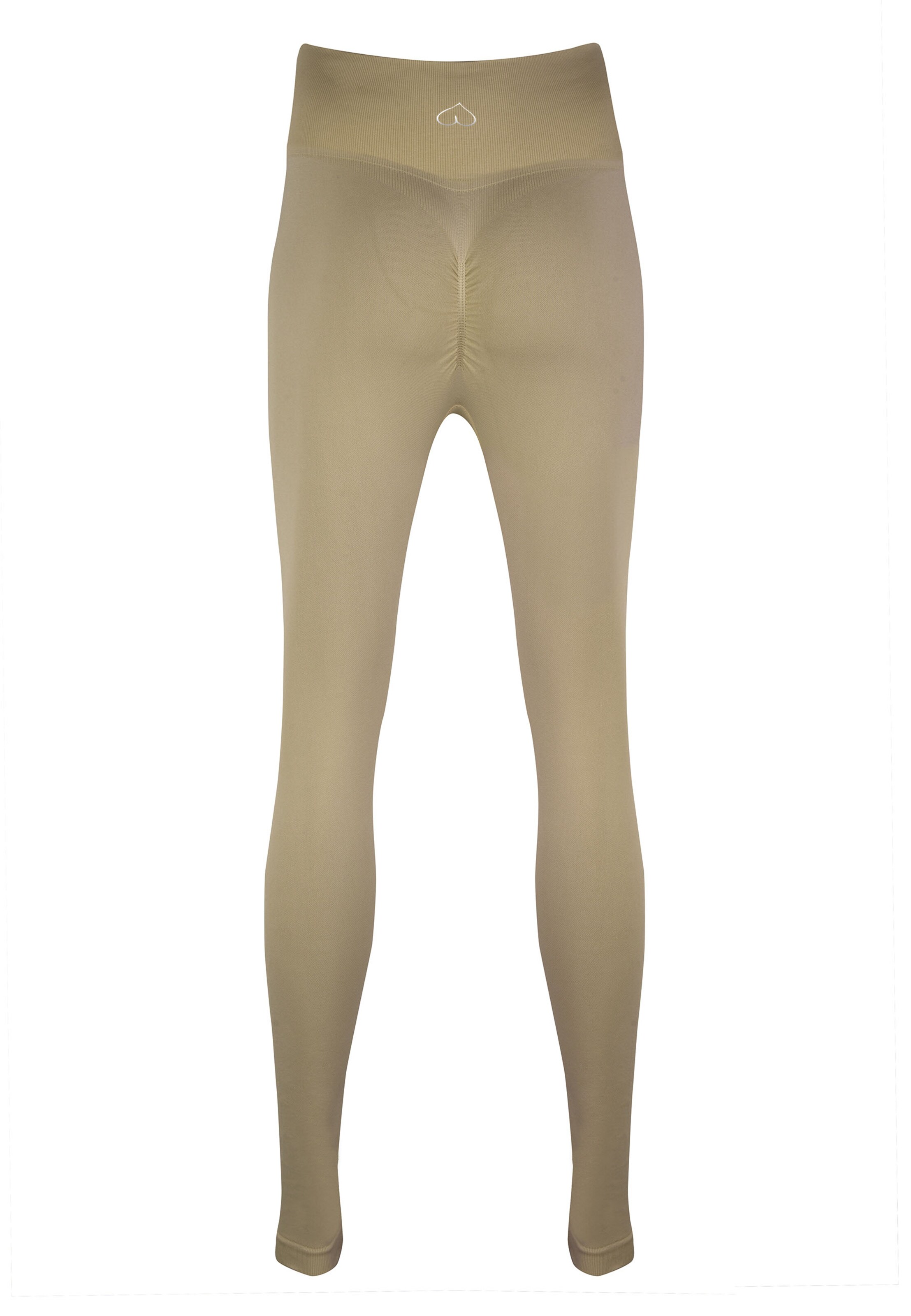 BeShaped Regular Workout Pants 'Sportschool koningin' in Beige