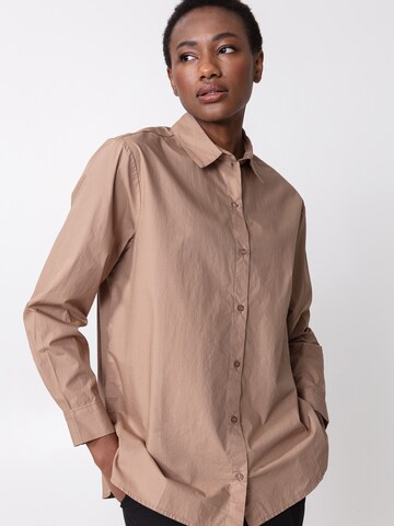 Indiska Bluse 'DIANA POPLIN' i beige: forside