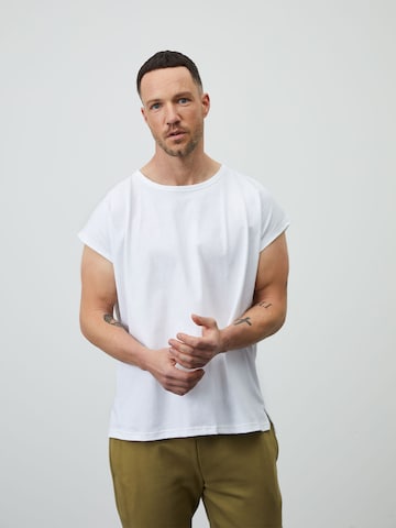 balta DAN FOX APPAREL Marškinėliai 'Theo': priekis