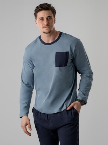 PANTONECLO Pajamas long 'Pantoneclo Men’s Night Wear Long Set' in Blue