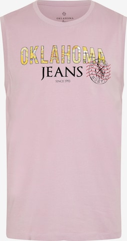 Oklahoma Jeans Tanktop ' mit Label-Print ' in Pink: predná strana