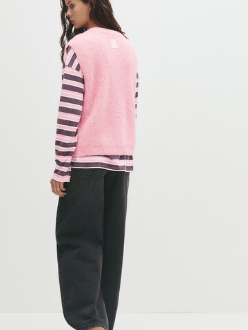Pull&Bear Плетен елек в розово