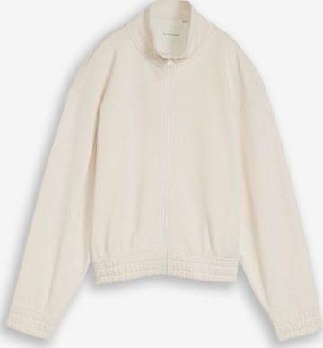 Veste de survêtement TOM TAILOR en blanc : devant