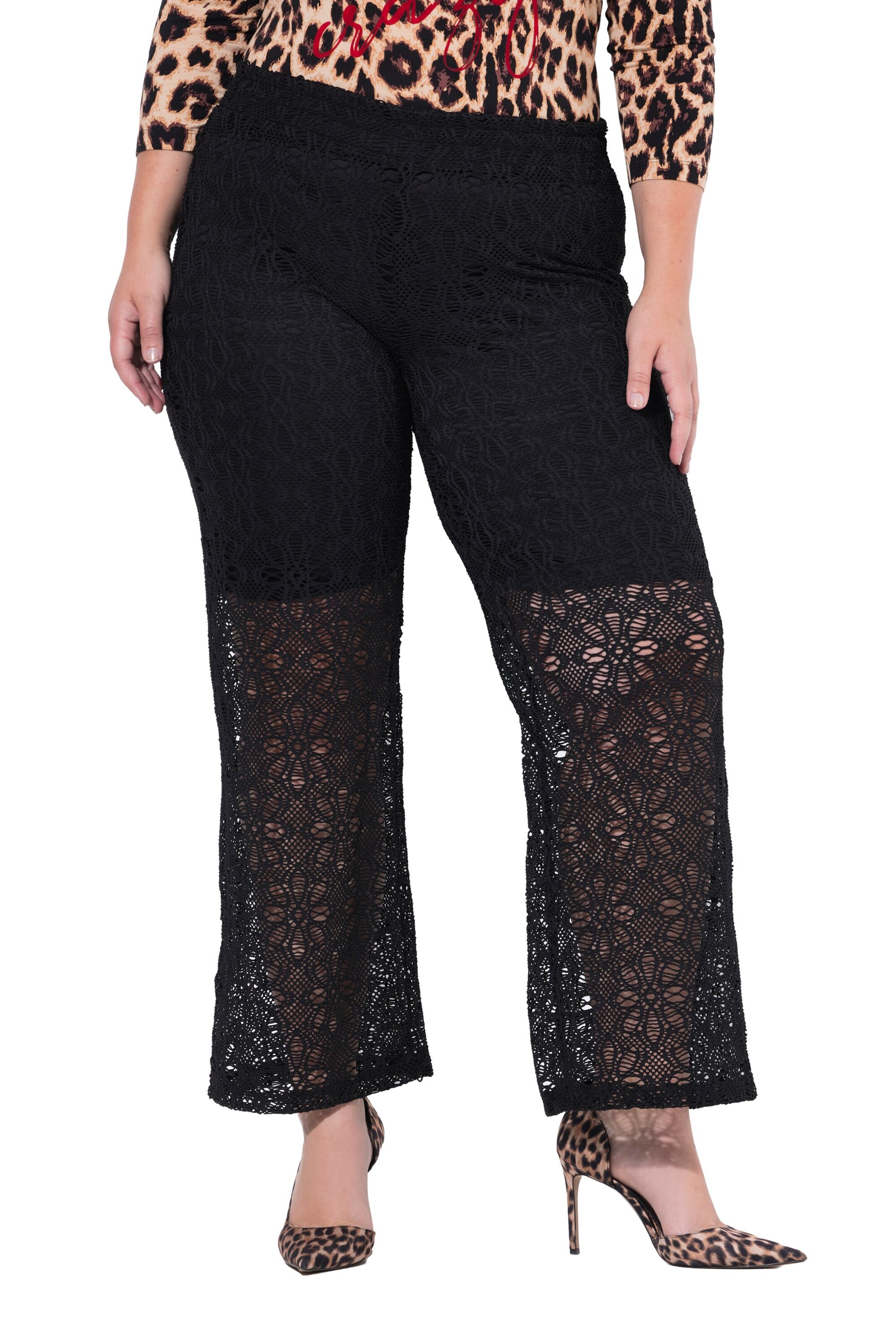 MIAMODA Wide leg Broek in Zwart: voorkant