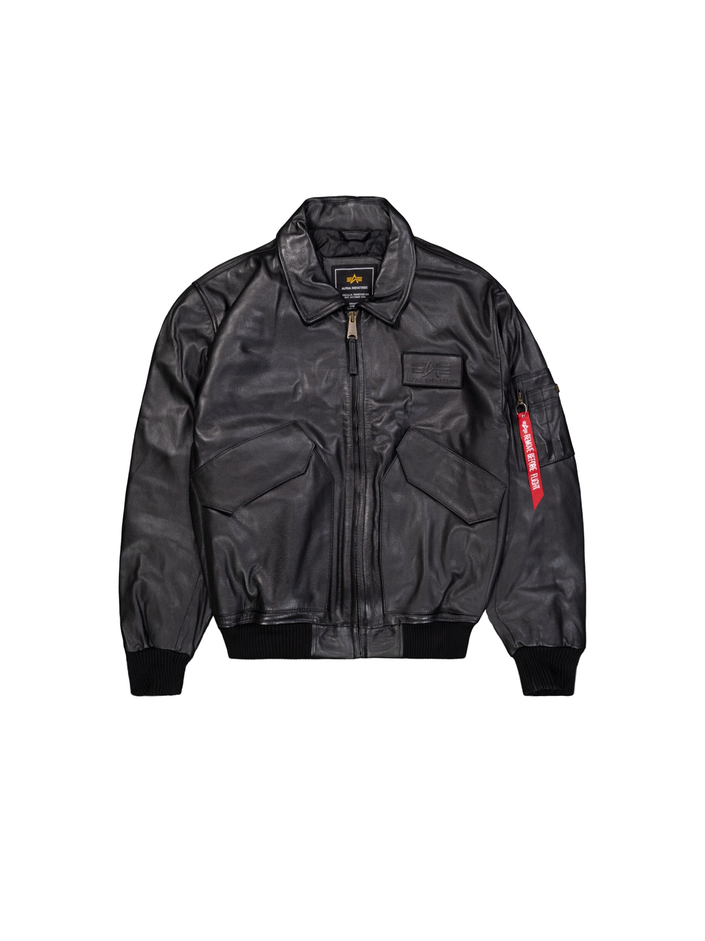 melns ALPHA INDUSTRIES Starpsezonu jaka 'CWU-45/P Heritage': no priekšpuses