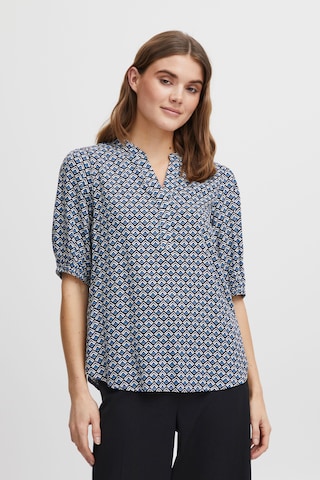 Fransa Blouse 'Merla' in Blauw: voorkant