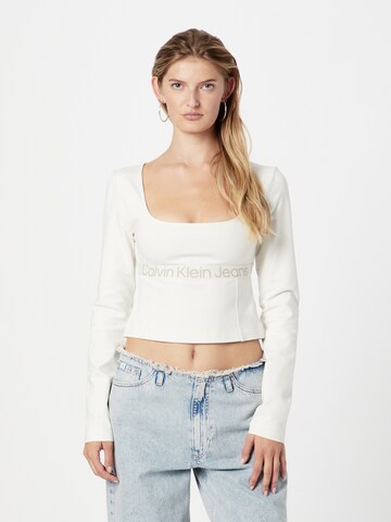 Calvin Klein Jeans Tričko – bílá: přední strana