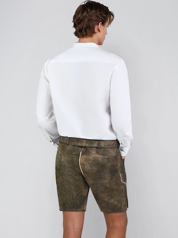 SPIETH & WENSKY Slim Fit Trachtenhemd 'Falkland' mit Stehkragen in Grau