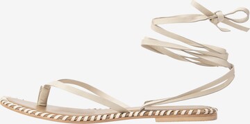 faina Strap Sandals in Beige: front